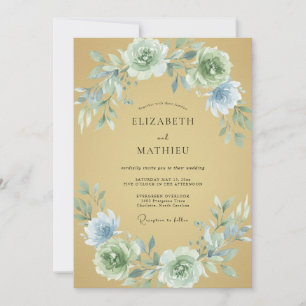Mustard Ice Peony Wedding Invitation