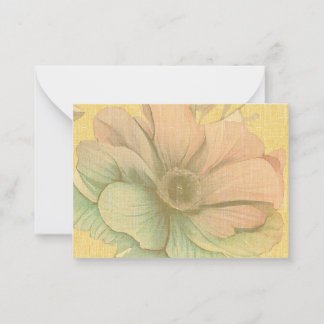 Mustard-ish Woven Floral Watercolor  Card