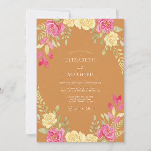 Mustard Joyful Fall Wedding Invitation