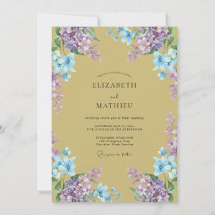 Mustard Lilac Wildflower Wedding Invitation