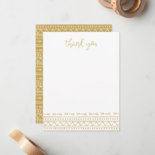 Mustard Modern Boho Thank You Card