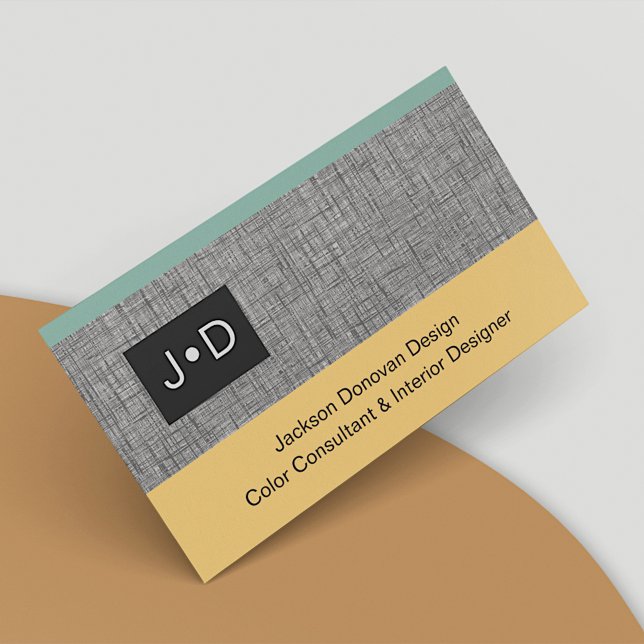 Mustard Ochre Green Grey Black Texture Art Pattern Business Card (Creator Uploaded)