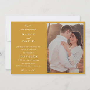 Mustard Photo Wedding Invitation
