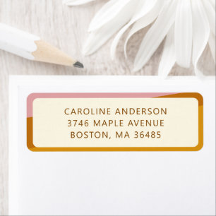 Mustard Pink Border Personalised Return Address