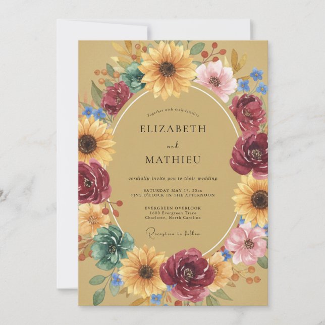 Mustard Radiant Harvest Wedding Invitation (Front)