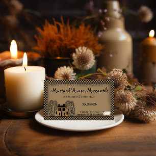 Mustard Saltbox House Rustic Kraft Business Card
