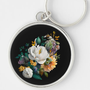 Mustard Seed Daisy keychain real dried flowers
