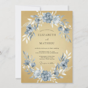 Mustard Slate Watercolor Wedding Invitation