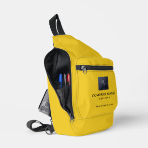 Mustard Sling Bag with Company Info Print