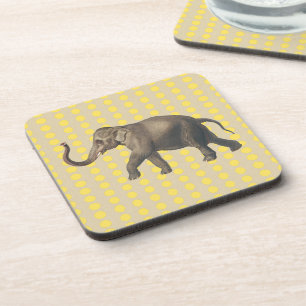 Mustard Spice Moods Dots with Elephant Coaster
