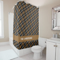 Mustard tartan modern rustic personalised