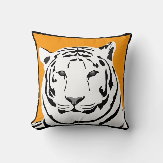 Mustard Tiger Throw Cushion (Front)