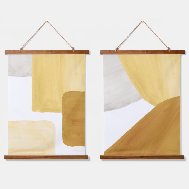 Mustard tone abstract hanging tapestry (Double)