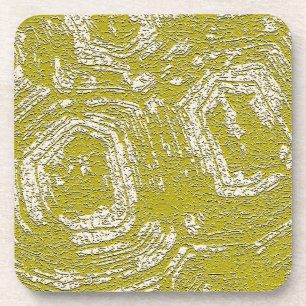 Mustard Tortoise Shell abstract print by LeahG Coaster