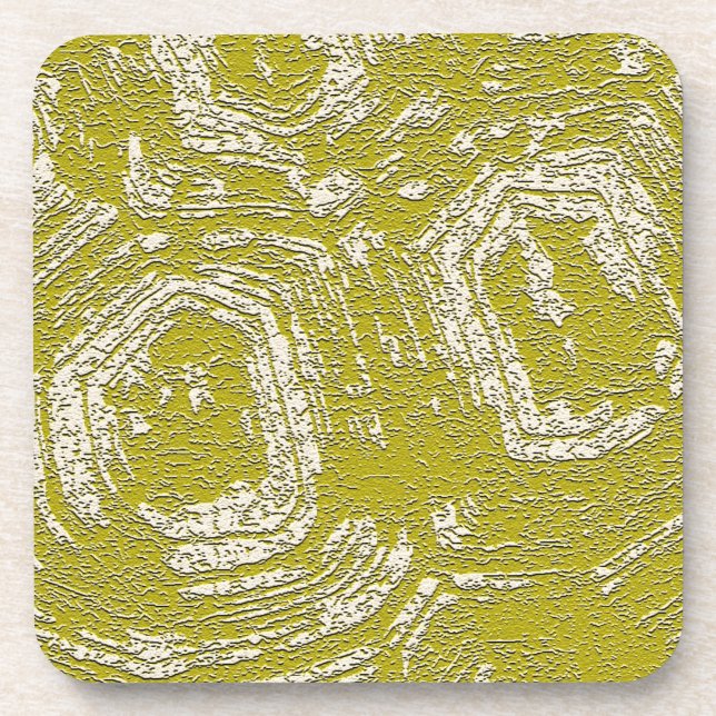 Mustard Tortoise Shell abstract print by LeahG Coaster (Front)