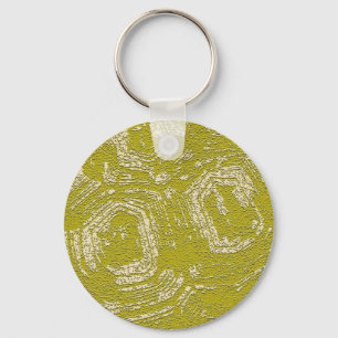 Mustard Tortoise Shell abstract print by LeahG Key Ring