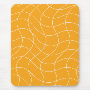 Mustard white pattern art    mouse pad