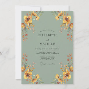 Mustard Wildflower Meadow Wedding Invitation