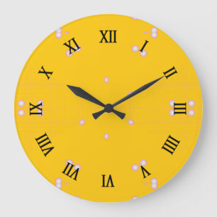 Mustard with white dots large clock
