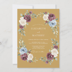 Mustard Yellow Atmospheric Autumnal Wedding Invitation