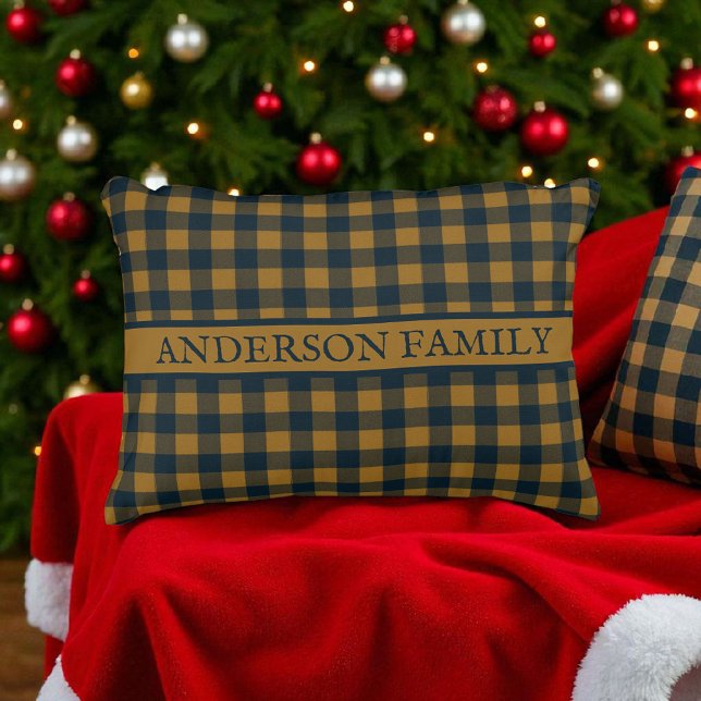 Mustard Yellow Buffalo Plaid Rustic Pattern Decor Decorative Cushion (Creator Uploaded)