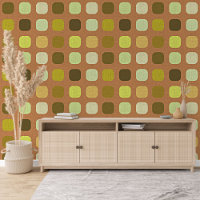 Mustard Yellow Chartreuse Brown Green Art Pattern