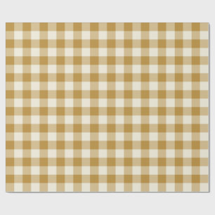 Mustard Yellow Classic Gingham Plaid Wrapping Paper