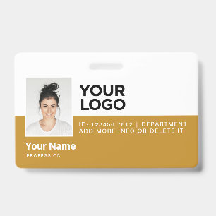Mustard Yellow Employee Modern Photo ID Security Badge