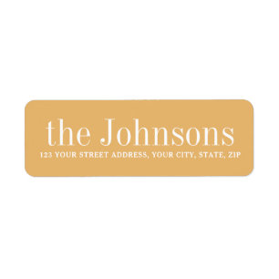 Mustard yellow family name return address