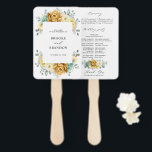 Mustard Yellow Floral Sage Modern Wedding Program Hand Fan<br><div class="desc">Modern elegant spring / midsummer wedding program hand fan features a bouquet of soft watercolor mustard yellow roses / peonies with greenery lush green leaves / botanical leaves / eucalyptus / succulents. Please find more matching designs and variations from my "blissweddingpaperie" store. And feel free to contact me for further...</div>