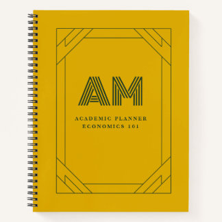 Mustard Yellow & Forest Green Monogram Notebook