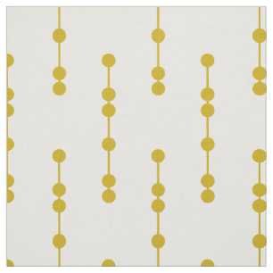 Mustard Yellow Geometric Dots Pattern Fabric