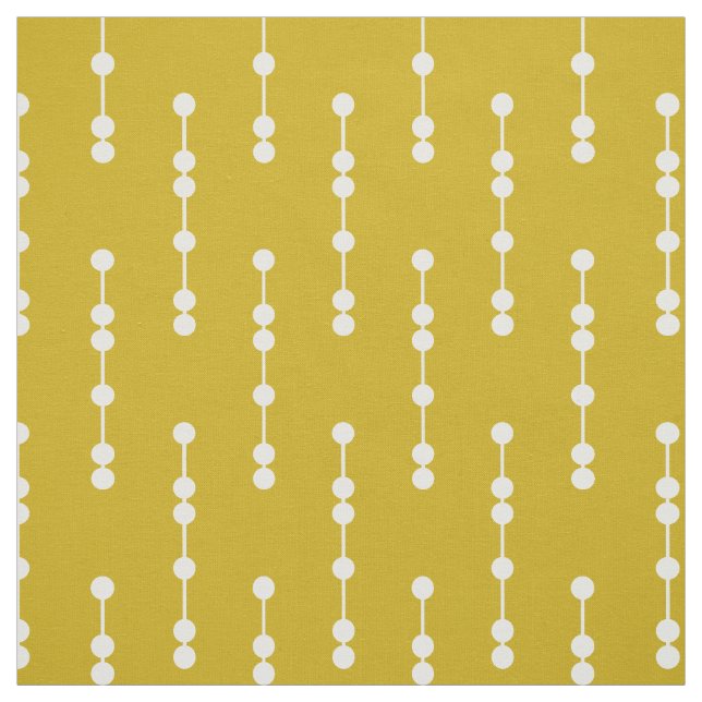 Mustard Yellow Geometric Dots Pattern Fabric (Swatch)