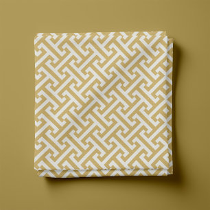 Mustard Yellow Greek Key Pattern Fabric
