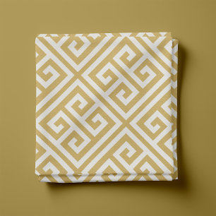 Mustard Yellow Greek Key Pattern Fabric