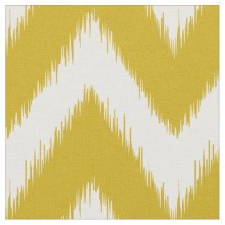 Mustard Yellow Ikat Chevron Fabric