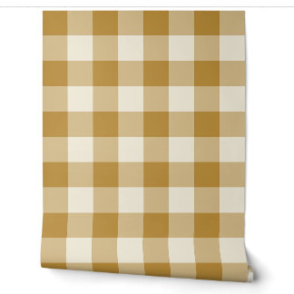 Mustard Yellow Large Buffalo Check Gingham Wallpaper