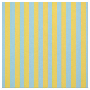 Mustard Yellow Light Blue Stripe Fabric