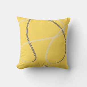 Mustard Yellow Modern Abstract Throw Pillow