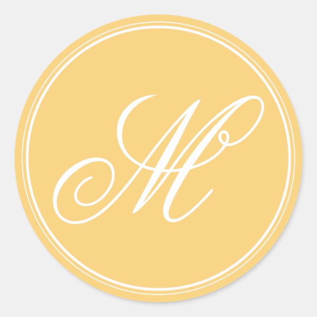 Mustard Yellow Monogram Stickers (Front)