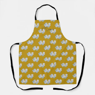 Mustard yellow personalised Japanese Asters  Apron