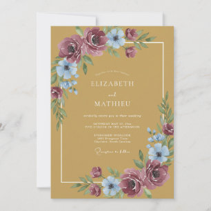 Mustard Yellow Radiant Autumnal Wedding Invitation