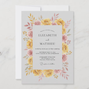 Mustard Yellow Resplendent Autumnal Wedding Invitation