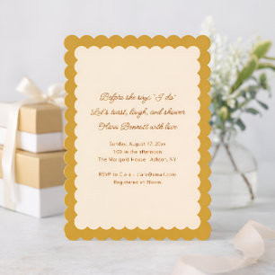 Mustard Yellow Scalloped Edge Bridal Shower Invitation