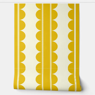 Mustard Yellow Scalloped Wallpaper