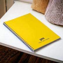 Mustard Yellow Simple Monogram Initials and Name