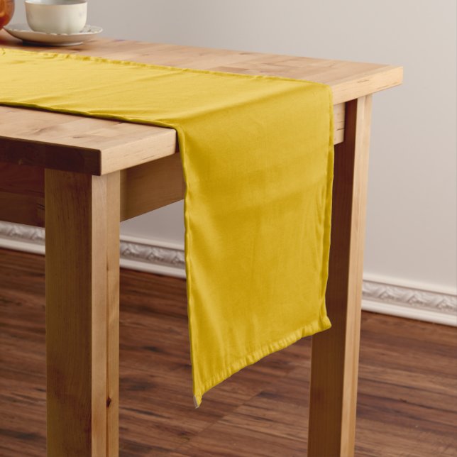 Mustard Yellow Solid Colour Short Table Runner (In Situ)