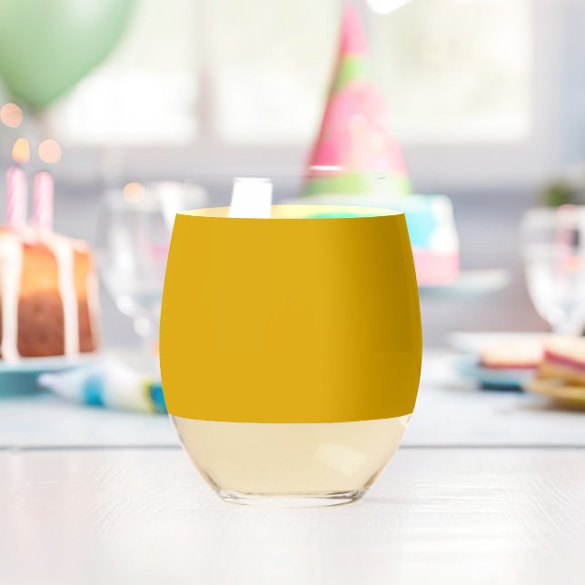 Mustard Yellow Stemless Wine Glass (Insitu (Birthday))