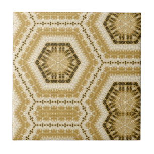 Mustard Yellow Sun Vintage Retro Print Tile