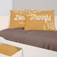 Mustard Yellow Thankful & Blessed Retro Typography